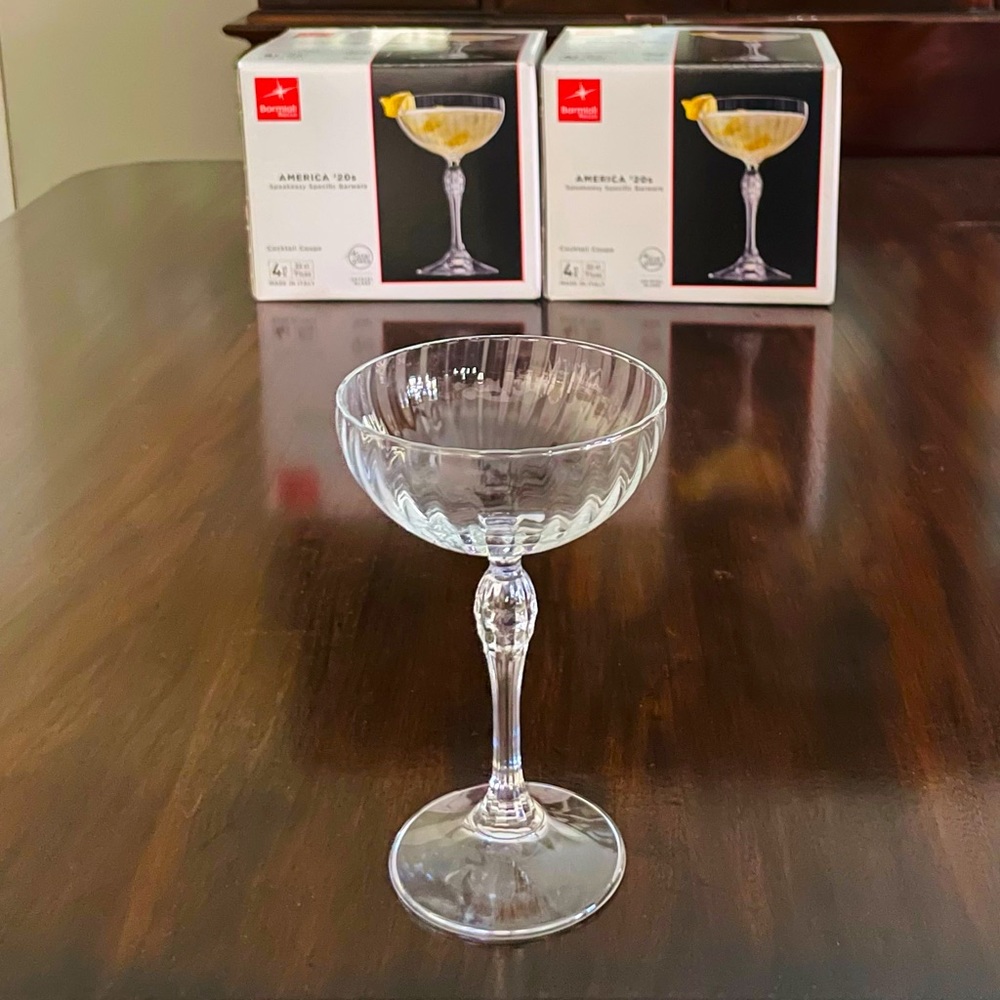 Crystal Cocktail Glasses - "America 1920s" - Made in Italy